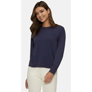 Wildfox Helena Long Sleeve Top in Snow Peacoat Blue ( XS )